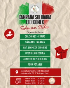 FEDECOMEX impulsa una campaña solidaria para ayudar a Bahía Blanca