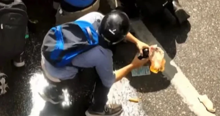 Video: así armaban una bomba molotov frente al Congreso para reclamar por la reforma laboral