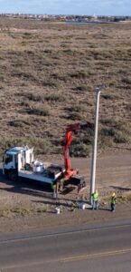 Provincia avanza con una obra clave de iluminación en Playa Unión
